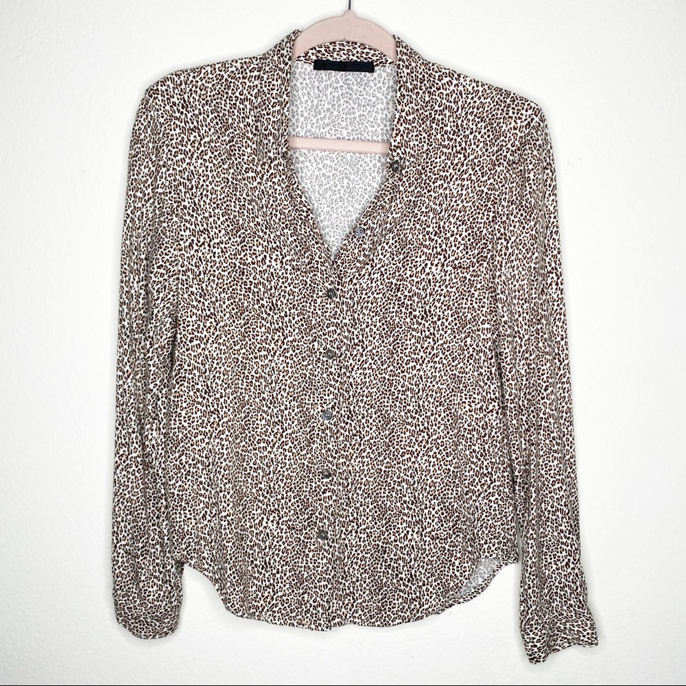 Jenni Kayne Leopard Button Down Top Animal Print